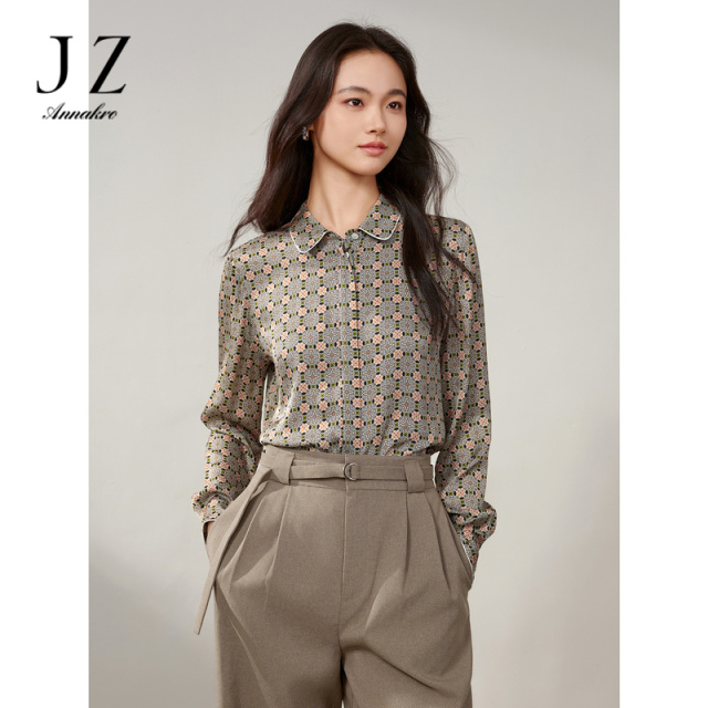 13181906.商场同款JZ玖姿新中式风复古时髦衬衫女春秋季新款JWDQ60126