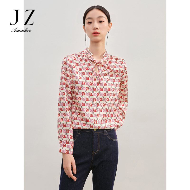 13182184.商场同款JZ玖姿新中式龙年新年龙纹衬衫女春季新款JWEC80110