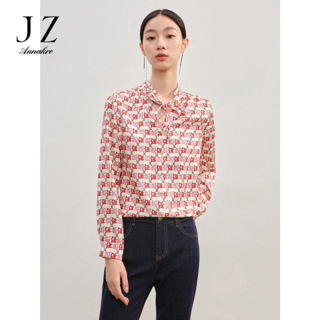 13182184.商场同款JZ玖姿新中式龙年新年龙纹衬衫女春季新款JWEC80110