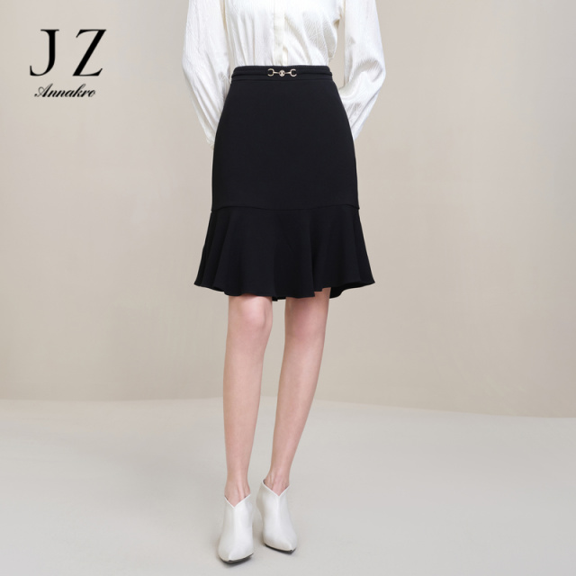 13187637.商场同款JZ玖姿醋酸鱼尾半身裙女装春季新款裙子JWDC20109