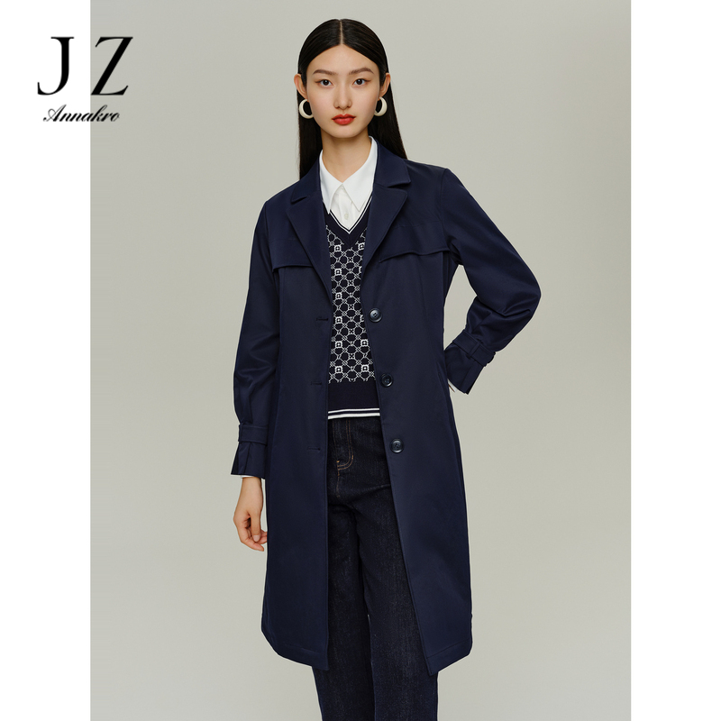 13187187.商场同款JZ玖姿优雅大气切尔西外套风衣女春秋季新款JWDQ41206