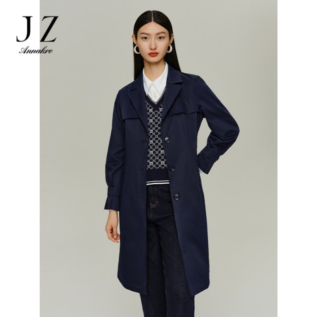 13187187.商场同款JZ玖姿优雅大气切尔西外套风衣女春秋季新款JWDQ41206