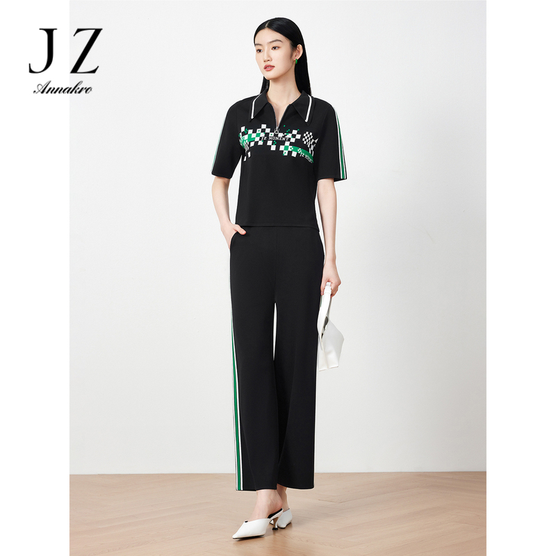 13188809.商场同款JZ玖姿针织休闲裤女装春季新款时尚懒人裤JWDC11010