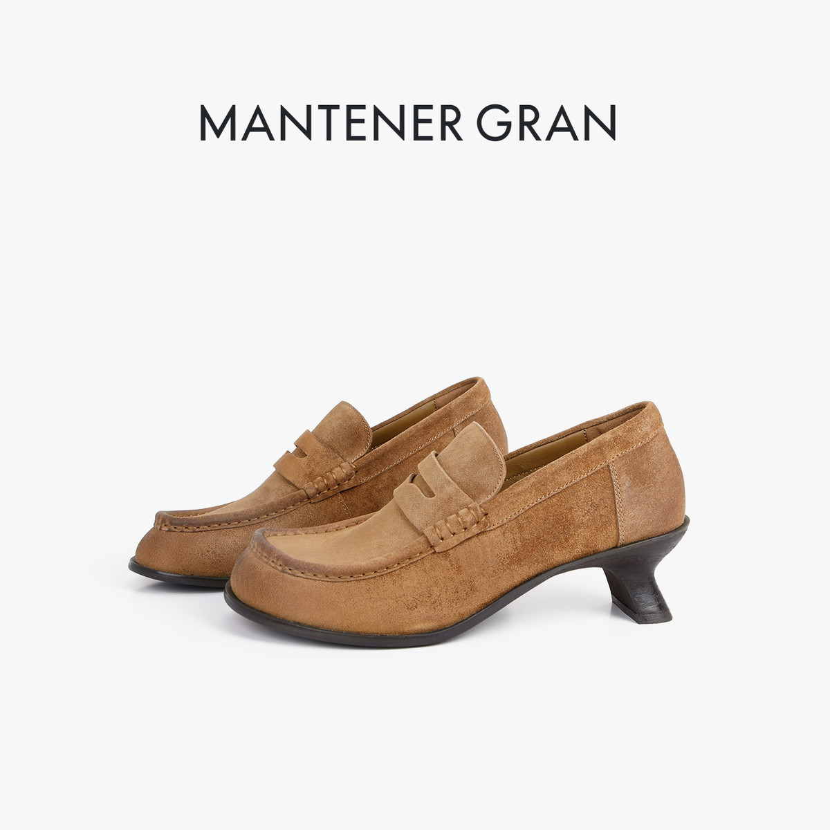 13493833.MG.乐福鞋Mantener Gran设计感小众女鞋复古英伦风乐福鞋一脚蹬单鞋舒适高跟