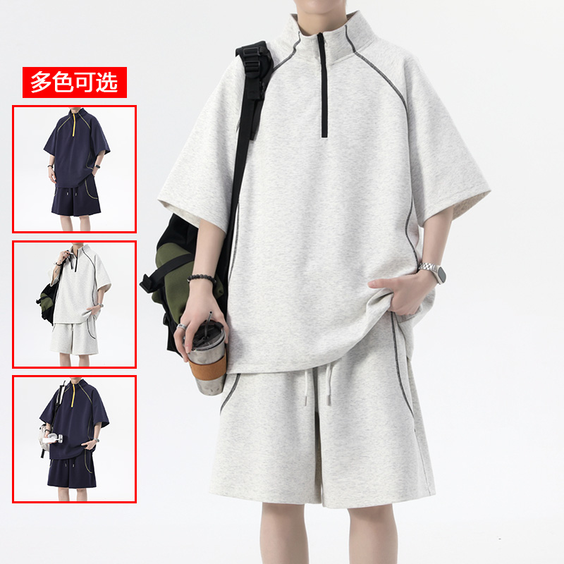 13213483.衣仕梵夏季新款男式宽松运动潮流休闲套装【衣仕梵男装XJ】
