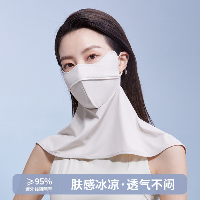 13267311.【防紫外线】女士口罩防晒面罩护眼角户外遮阳护颈一体