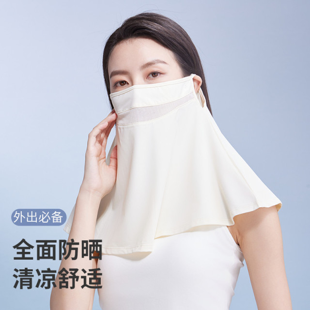 13267275.【防紫外线】透气呼吸网孔口罩遮阳面罩护颈护脸防晒
