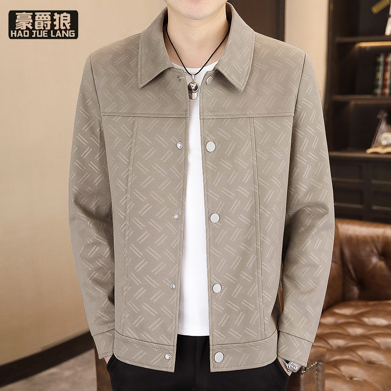 13216988.新款男士春季时尚潮流外套休闲百搭高级感夹克青年修身上衣服