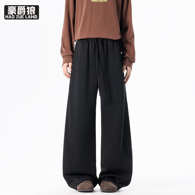 13221313.裤子男春秋季新款美式复古休闲裤ins潮牌运动阔腿宽松直筒裤