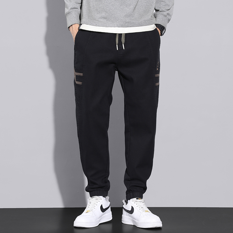 13216970.新款春秋裤子男款收口裤脚休闲裤男型男潮流百搭裤子男修身微弹