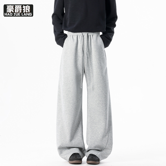 13221313.裤子男春秋季新款美式复古休闲裤ins潮牌运动阔腿宽松直筒裤
