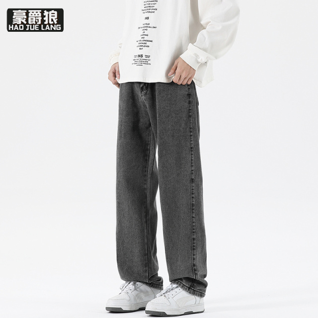 13216986.牛仔裤男复古裤子宽松男士直筒裤美式男生新款休闲裤夏季弯刀长裤