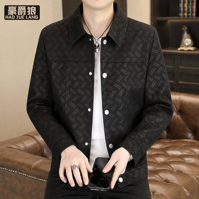13216988.新款男士春季时尚潮流外套休闲百搭高级感夹克青年修身上衣服