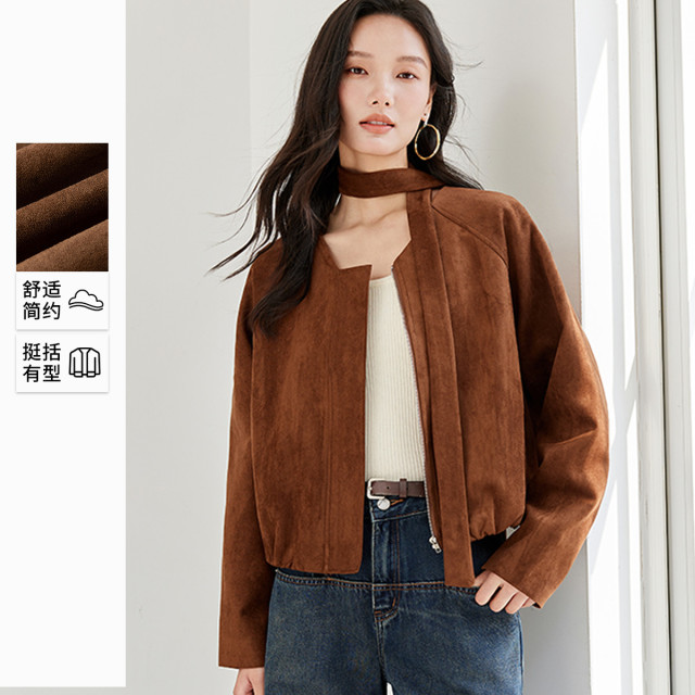 13218713.法式外套女春秋款2026时尚简约舒适减龄显瘦系带通勤百搭上衣