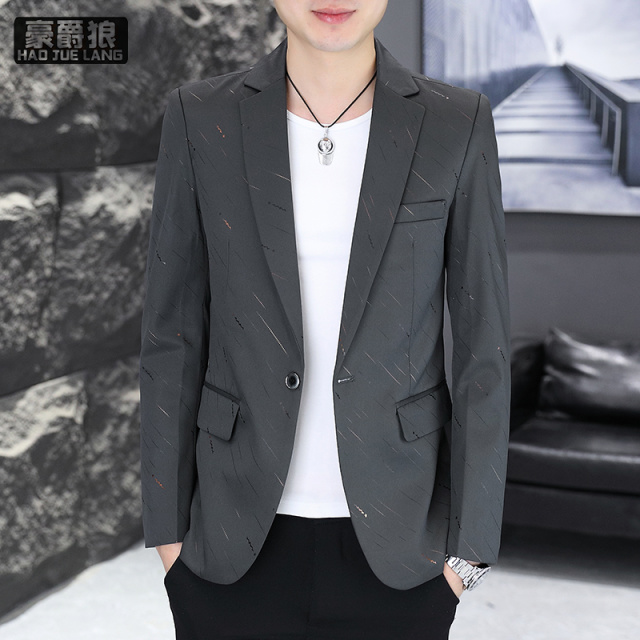 13217032.休闲小西装男春秋季整套套装修身雅痞西服外套潮个性秋装单件上衣