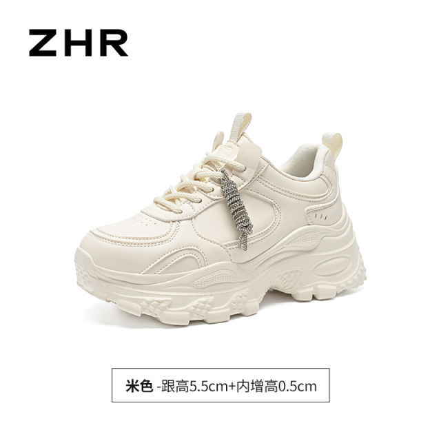 13223065.【ZHR则则】老爹鞋圆头系带厚底女鞋[PU]