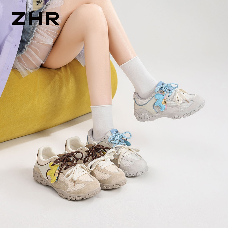 13222933.【ZHR则则】阿甘鞋圆头系带厚底女鞋[猪巴戈（二层猪皮）+网布+超纤]