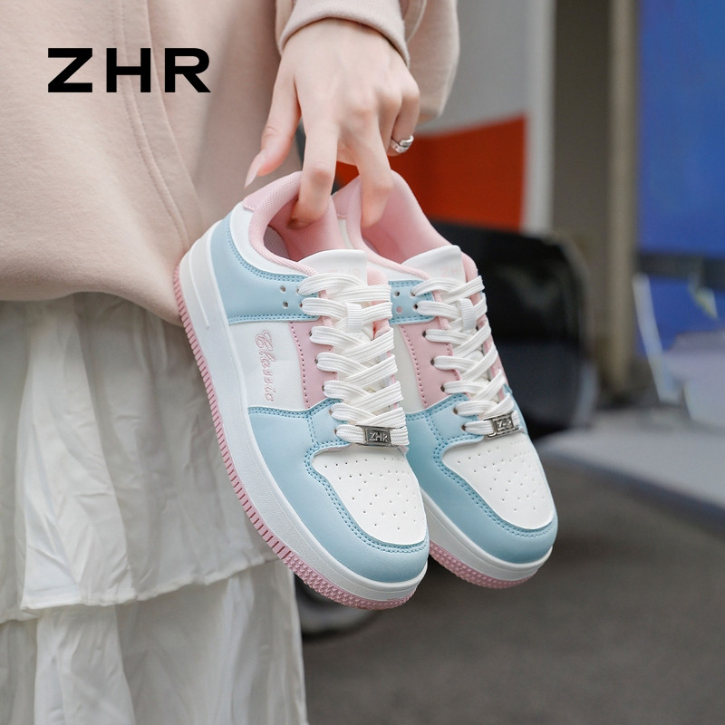 13222974.【ZHR则则】板鞋圆头系带厚底女鞋[PU]