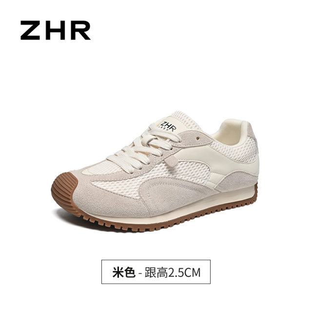 13223053.【ZHR则则】阿甘鞋圆头系带厚底女鞋[牛纤绒+网布+超纤]