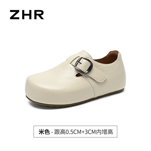 13222963.【ZHR则则】勃肯鞋圆头魔术贴厚底女鞋[PU]