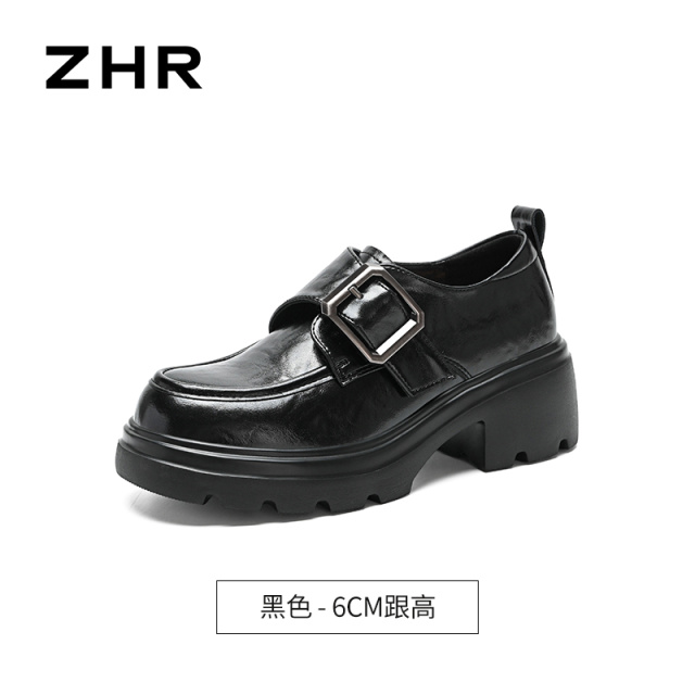 13223045.【ZHR则则】深口单鞋圆头魔术贴厚底女鞋[PU]