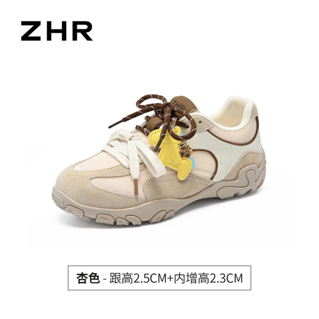 13222933.【ZHR则则】阿甘鞋圆头系带厚底女鞋[猪巴戈（二层猪皮）+网布+超纤]