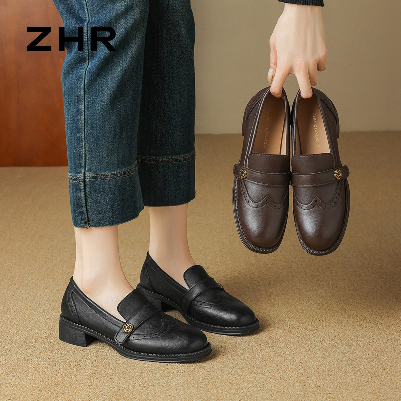 13223008.【ZHR则则】平底乐福鞋圆头套脚厚底女鞋[PU]
