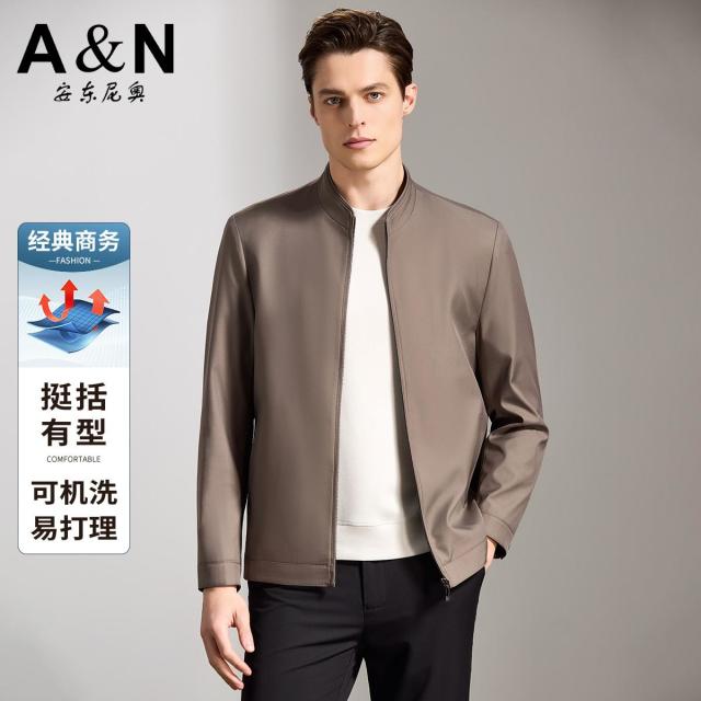 13226336.【挺括有型&可机洗】早春季立领夹克男商务休闲防风易打理外套