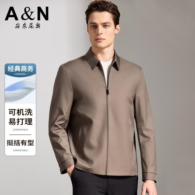 13226337.【可机洗夹克】春秋季经典商务外套挺括有型易打理翻领男士夹克