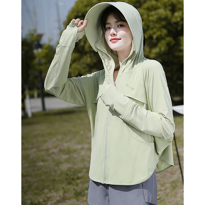 13232976.【UPF50+防紫外线】夏季连帽斗篷型蝙蝠袖短显瘦外套女高级