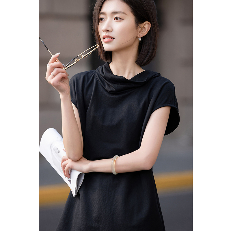 13233464.【舒适主义】夏季名媛风荡领连肩短袖蕾丝拼接显瘦t恤女高级感