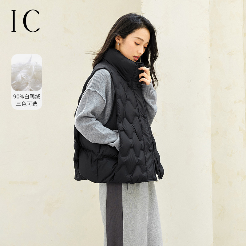 13232345.立领设计宽松羽绒马甲女2025新款秋冬高级感气质通勤休闲外套