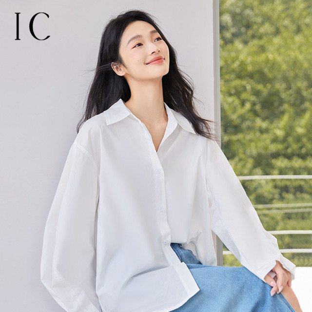 13232324.简约设计感休闲宽松衬衫女2025新款秋季通勤百搭质感长袖上衣