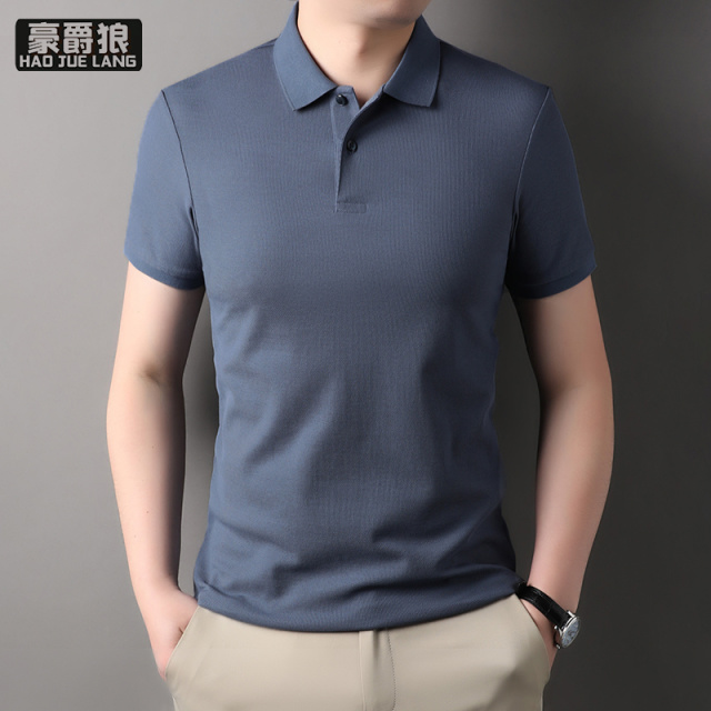 13233897.带领纯棉短袖t恤男夏季新款宽松高端精梳棉爸爸商务Polo衫