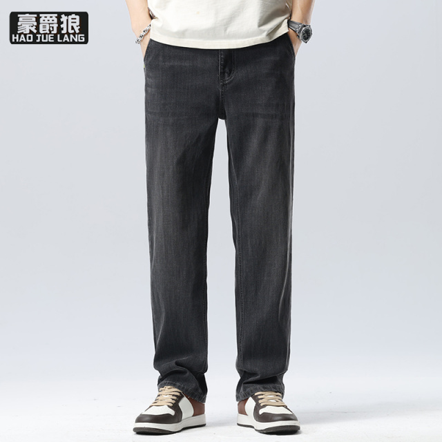 13233965.天丝牛仔裤男夏季薄款宽松美式复古直筒裤凉感休闲长裤子男