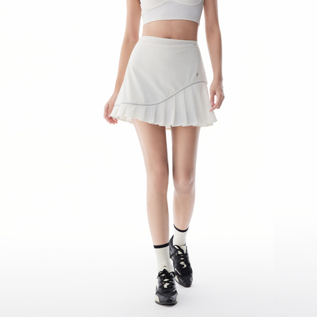 13240017.艾莱依半身裙女夏季高腰显瘦户外穿搭时尚休闲短裙百褶裙
