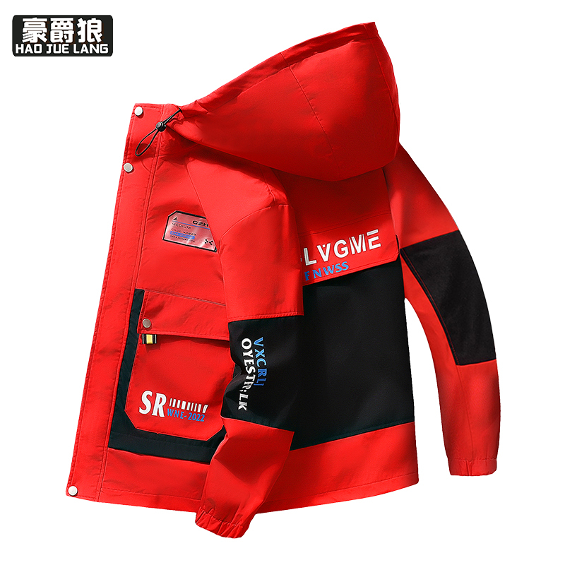 13233968.春秋季夹克男士青少年学生外套潮流帅气百搭衣服休闲
