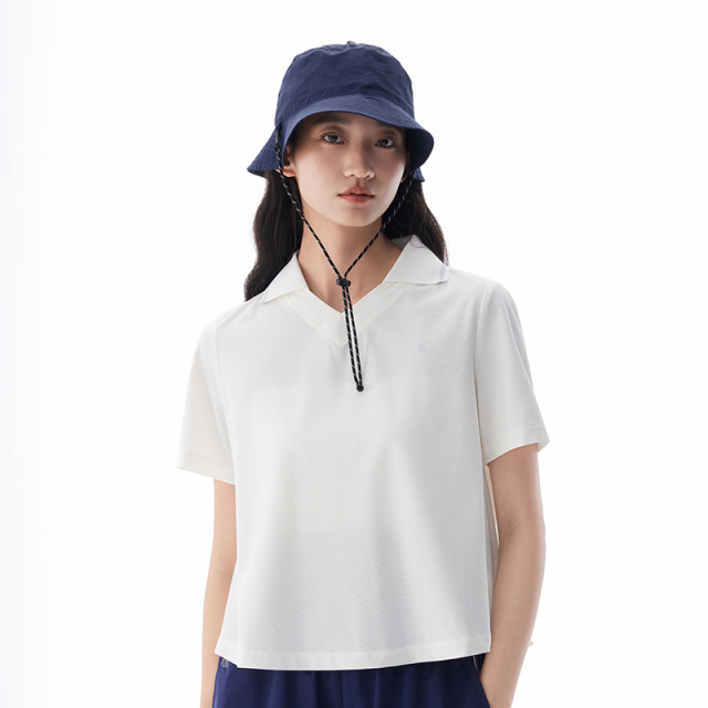 13240034.艾莱依短袖女夏季凉感防晒T恤透气运动UPF50休闲Polo户外穿搭