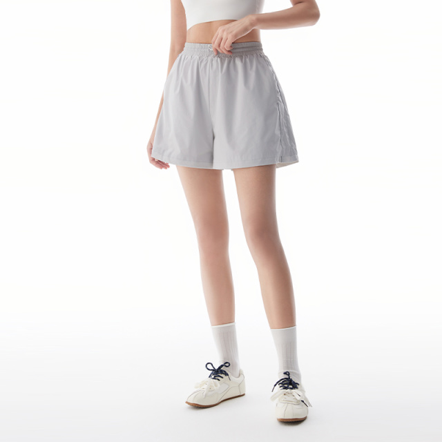 13240032.艾莱依防晒短裤女士夏季时尚运动风阔腿短裤凉感高腰百搭休闲短裤