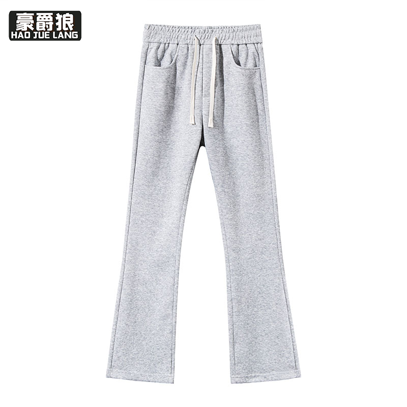 13233989.微喇叭卫裤男式青少年春秋高腰宽松显瘦运动休闲裤子