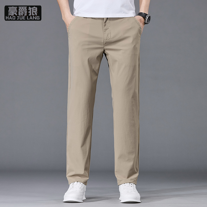 13233935.冰丝休闲裤男夏季薄款新款裤子男款中年爸爸商务修身直筒西裤