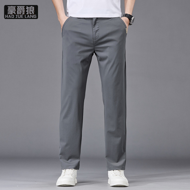 13233935.冰丝休闲裤男夏季薄款新款裤子男款中年爸爸商务修身直筒西裤