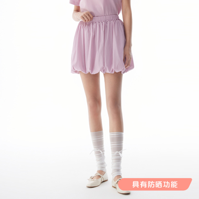 13240016.艾莱依女花苞短裙松紧腰显瘦a字显瘦淡人穿搭半身裙裤UPF100+