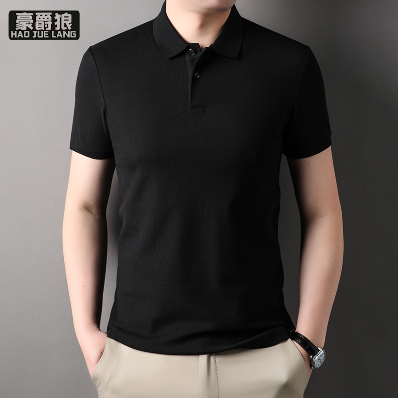 13233897.带领纯棉短袖t恤男夏季新款宽松高端精梳棉爸爸商务Polo衫