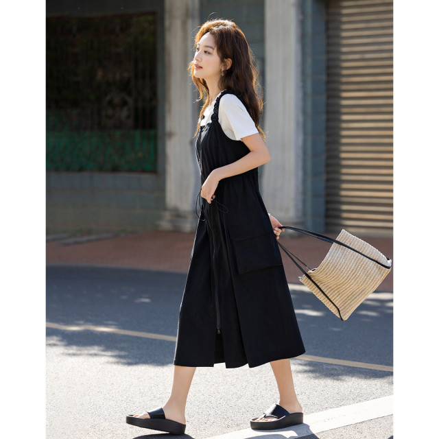 13247894.【防晒索罗娜】夏季UPF50+吸湿排汗宽松显瘦背带女式连衣裙