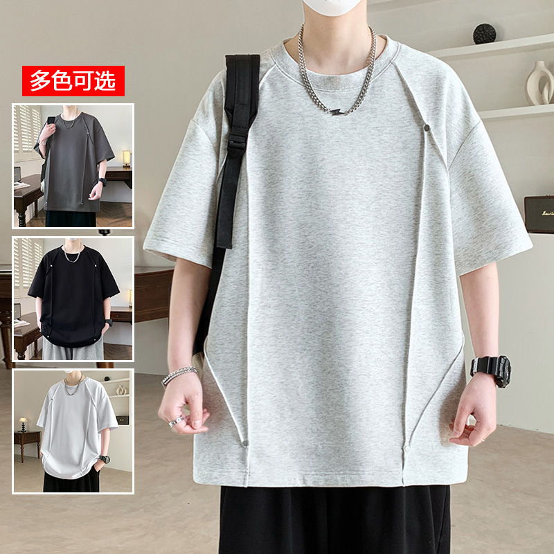 13256028.衣仕梵夏季新款男式大码潮流简约港风宽松百搭短袖T恤【衣仕梵男装XJ】