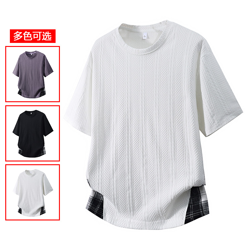 13256019.衣仕梵夏季新款男式大码简约时尚宽松百搭短袖T恤【衣仕梵男装XJ】