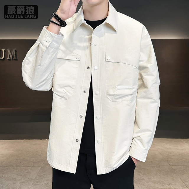 13256235.夹克外套男款时尚秋季新款美式工装上衣简约休闲男装百搭潮