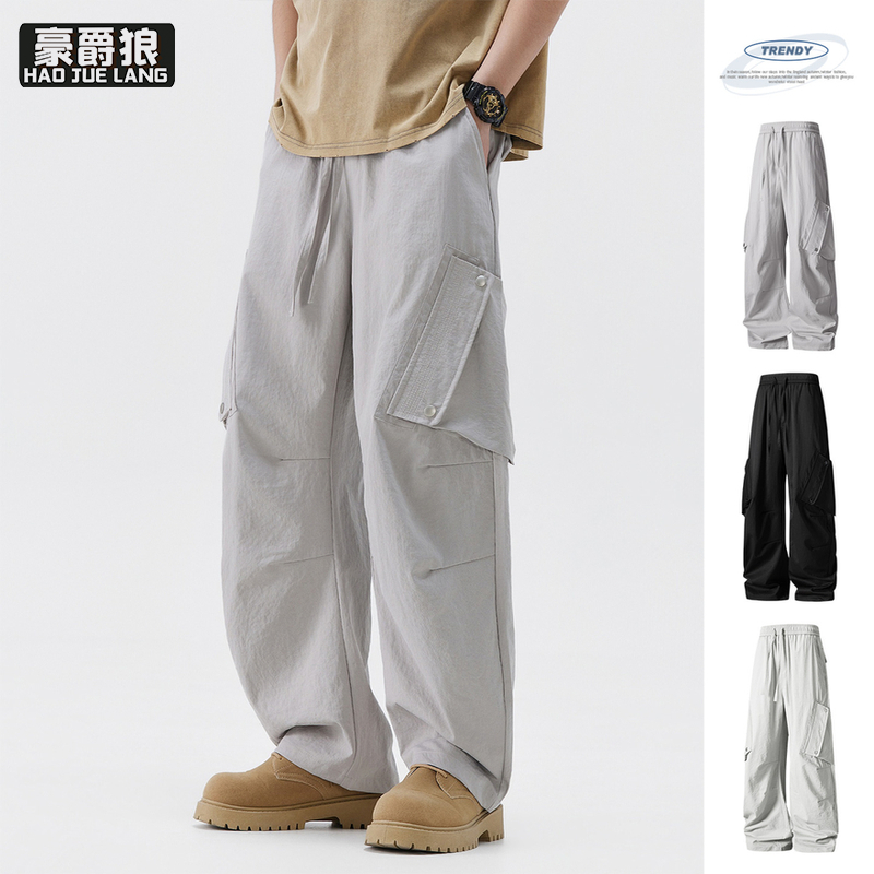 13256276.工装风户外多口袋休闲裤男长裤直筒宽松透气春夏季潮流裤子