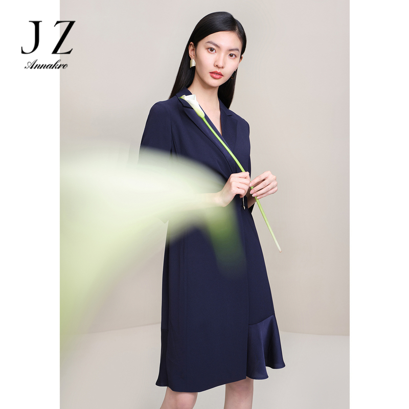 13260649.商场同款JZ玖姿醋酸西装连衣裙春季新款通勤裙子JWDC50011